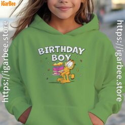 9 garfield birthday boy cake confetti celebration youth girl green hoodie