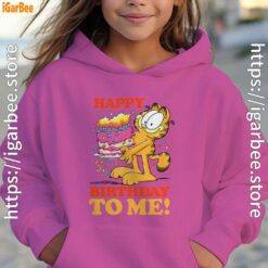 9 garfield happy birthday to me with cake kids girl pink hoodies