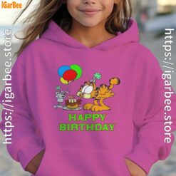 9 on your birthday garfield kids girl pink hoodies