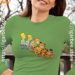 bart turning into garfield female green long sleeve women