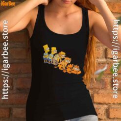 bart turning into garfield female tank top black women