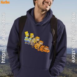bart turning into garfield male navy men hoodie