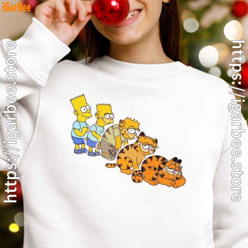 bart turning into garfield white girl sweatshirt