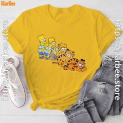 bart turning into garfield yellow tee shirt