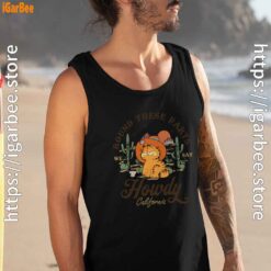 california howdy garfield cowboy black men tank top