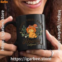 california howdy garfield cowboy black mug 15oz