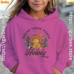 california howdy garfield cowboy kids girl pink hoodies