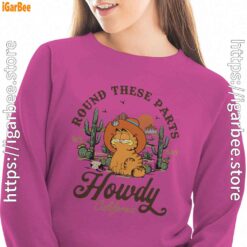 california howdy garfield cowboy pink women sweatshirt