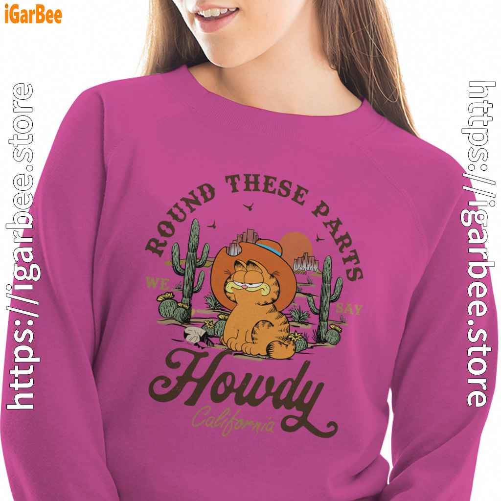 california howdy garfield cowboy pink women sweatshirt california howdy garfield cowboy pink women sweatshirt