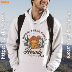 california howdy garfield cowboy white men hoodie