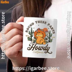 california howdy garfield cowboy white mug 15oz
