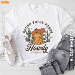 california howdy garfield cowboy white tee shirt