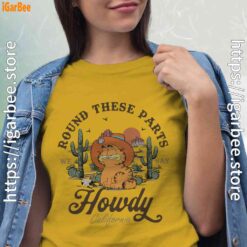 california howdy garfield cowboy women yellow shirt