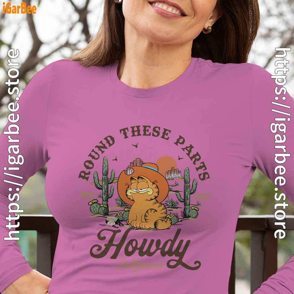 california howdy garfield cowboy womens pink long sleeve california howdy garfield cowboy womens pink long sleeve
