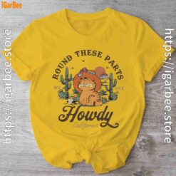 california howdy garfield cowboy yellow shirt