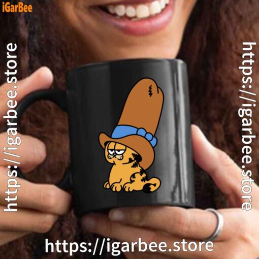 cowboy garfield smile on the day black mug 15oz