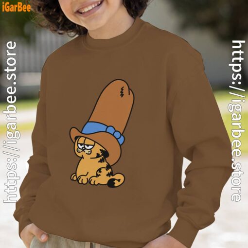 cowboy garfield smile on the day brown sweatshirt for youth boy
