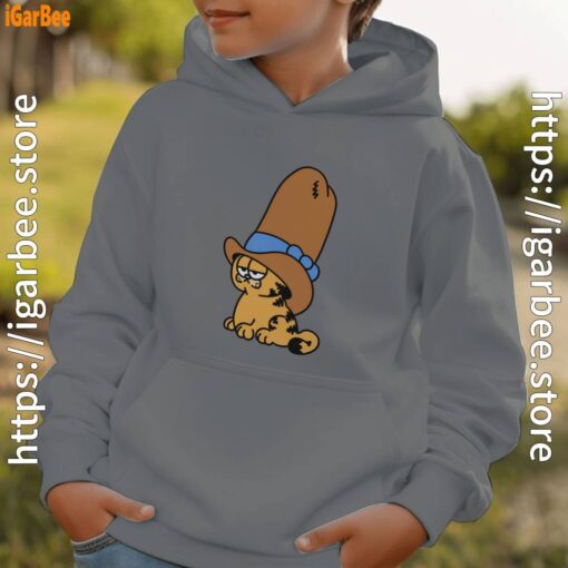 cowboy garfield smile on the day gray hoodie kids