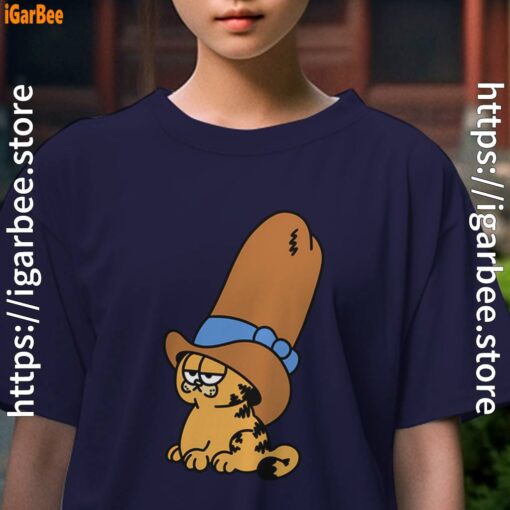 cowboy garfield smile on the day kids girl navy t shirt