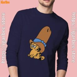 cowboy garfield smile on the day men navy long sleeve