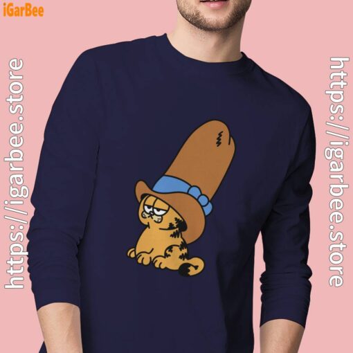 cowboy garfield smile on the day men navy long sleeve