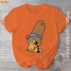 cowboy garfield smile on the day orange shirt