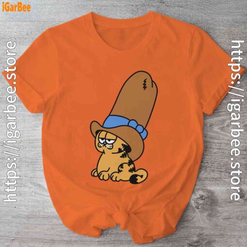 cowboy garfield smile on the day orange shirt
