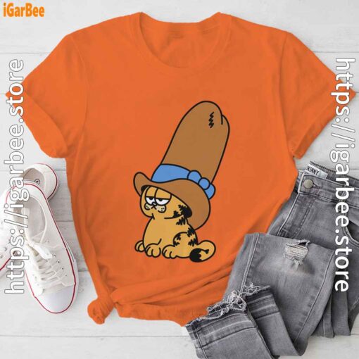 cowboy garfield smile on the day orange tee shirt