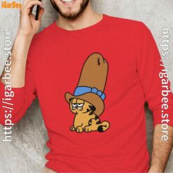 cowboy garfield smile on the day red long sleeve for man