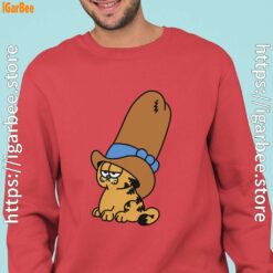 cowboy garfield smile on the day red sweatshirts for man
