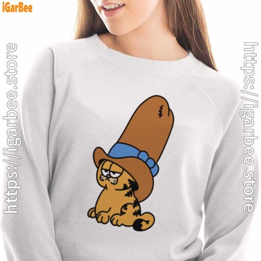 cowboy garfield smile on the day white sweatshirt women