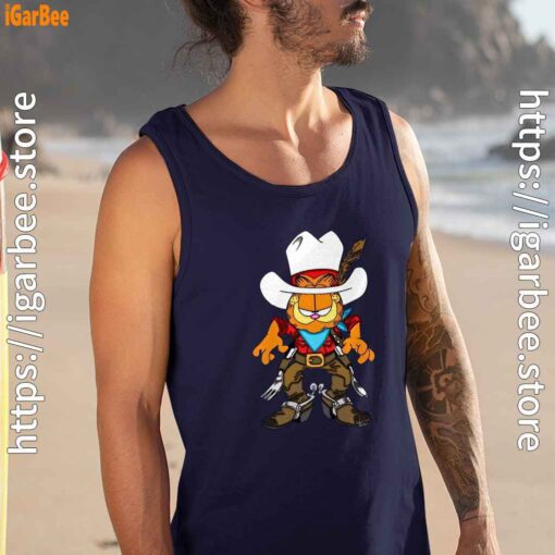 cowboy garfield what do need men navy tank top