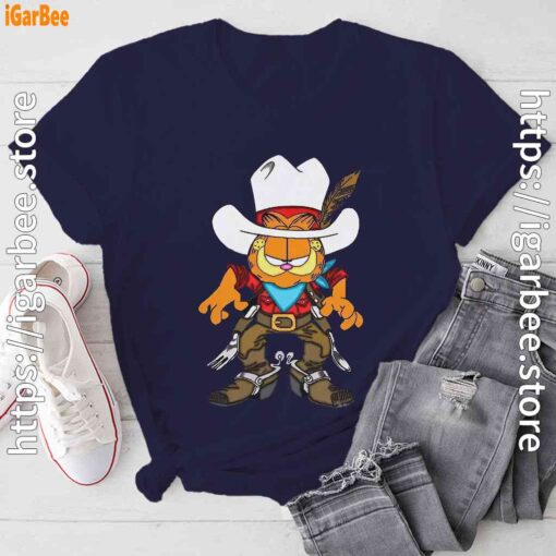 cowboy garfield what do need navy tee shirt