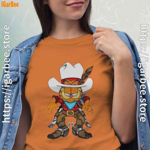 cowboy garfield what do need women orange t shirt