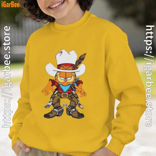 cowboy garfield what do need yellow sweatshirt youth boy