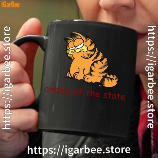 enemy of the state garfield black coffee mug