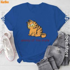 enemy of the state garfield blue tee shirt