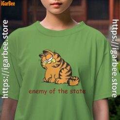 enemy of the state garfield female green tee for girl