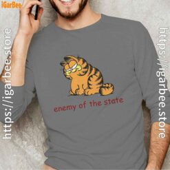 enemy of the state garfield gray long sleeve for men