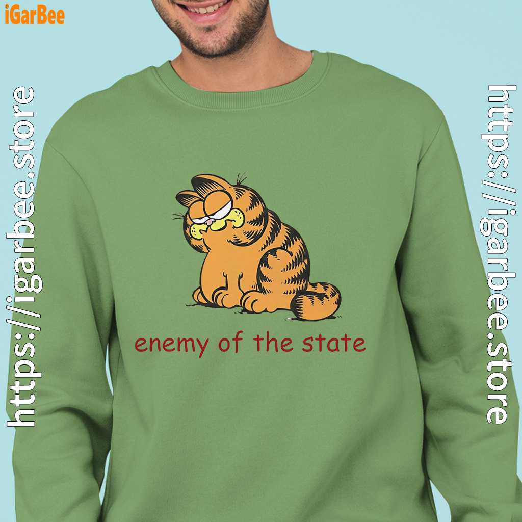 enemy of the state garfield men green sweatshirts enemy of the state garfield men green sweatshirts