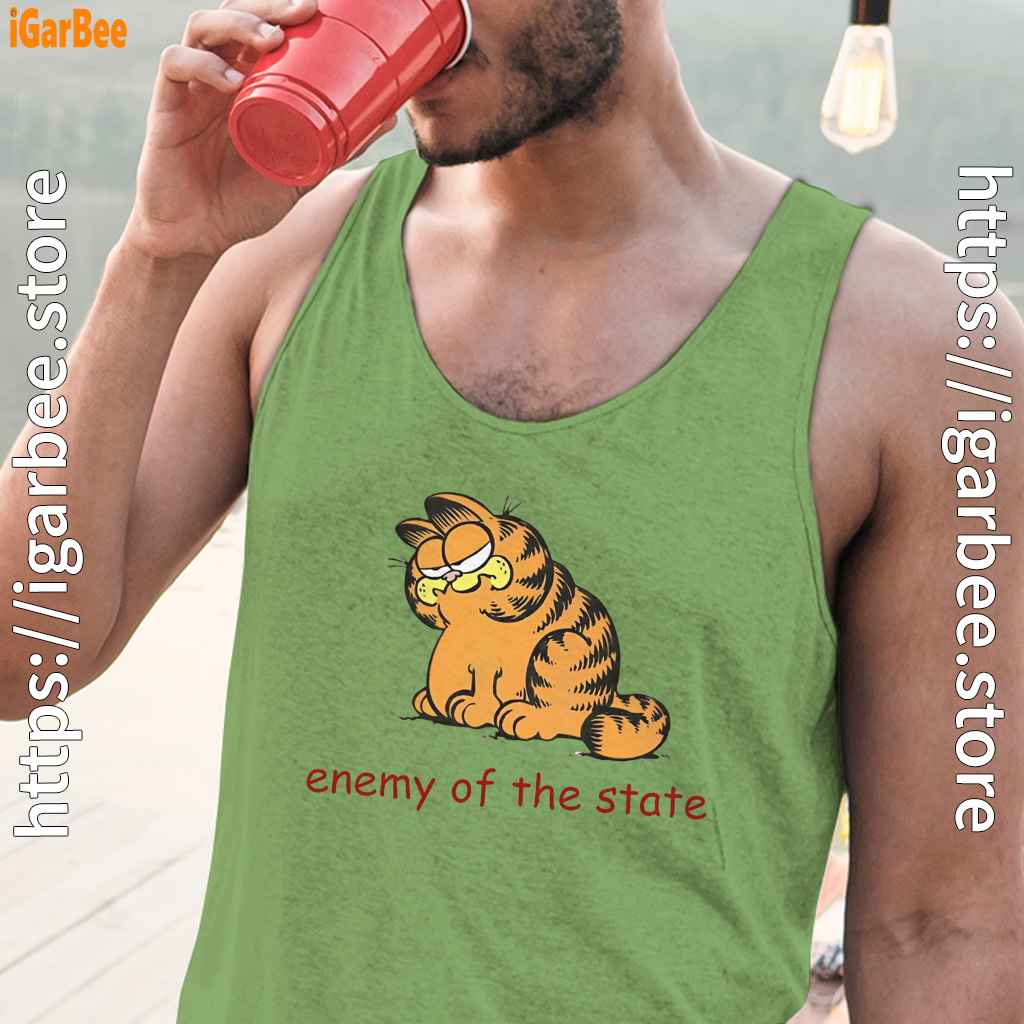 enemy of the state garfield men green tank tops enemy of the state garfield men green tank tops