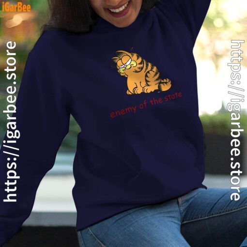 enemy of the state garfield navy women hoodies