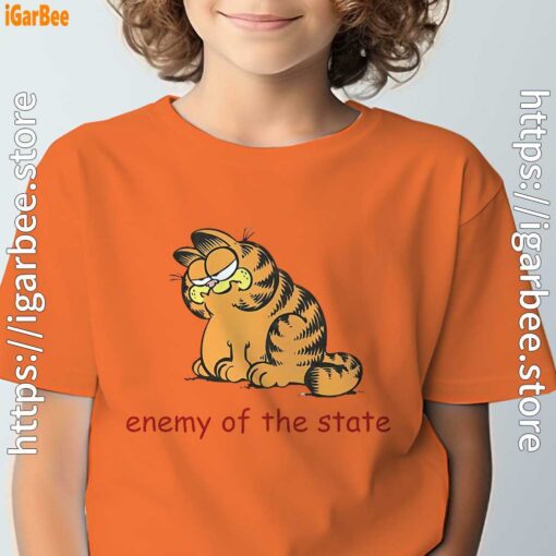 enemy of the state garfield orange tee kids boy