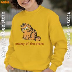 enemy of the state garfield yellow sweatshirt youth boy