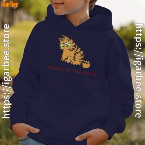 enemy of the state garfield youth kid navy hoodie