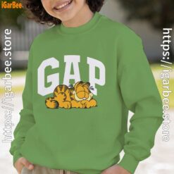 gap garfield green sweatshirt kids boy