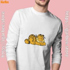 gap garfield white long sleeve with man
