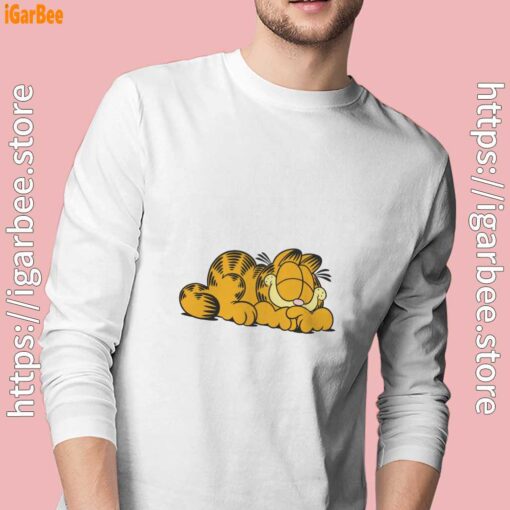 gap garfield white long sleeve with man
