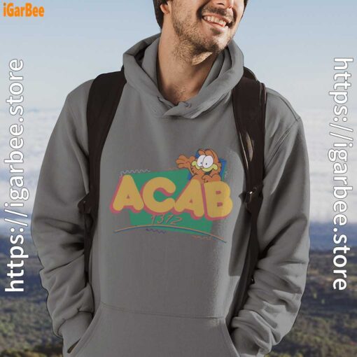 garfield acab gray men hoodie for male