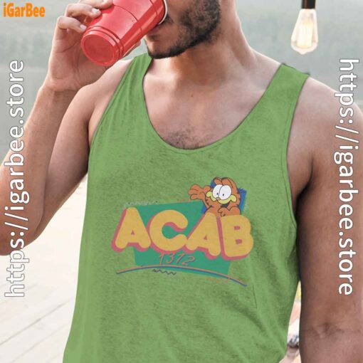 garfield acab men green tank tops